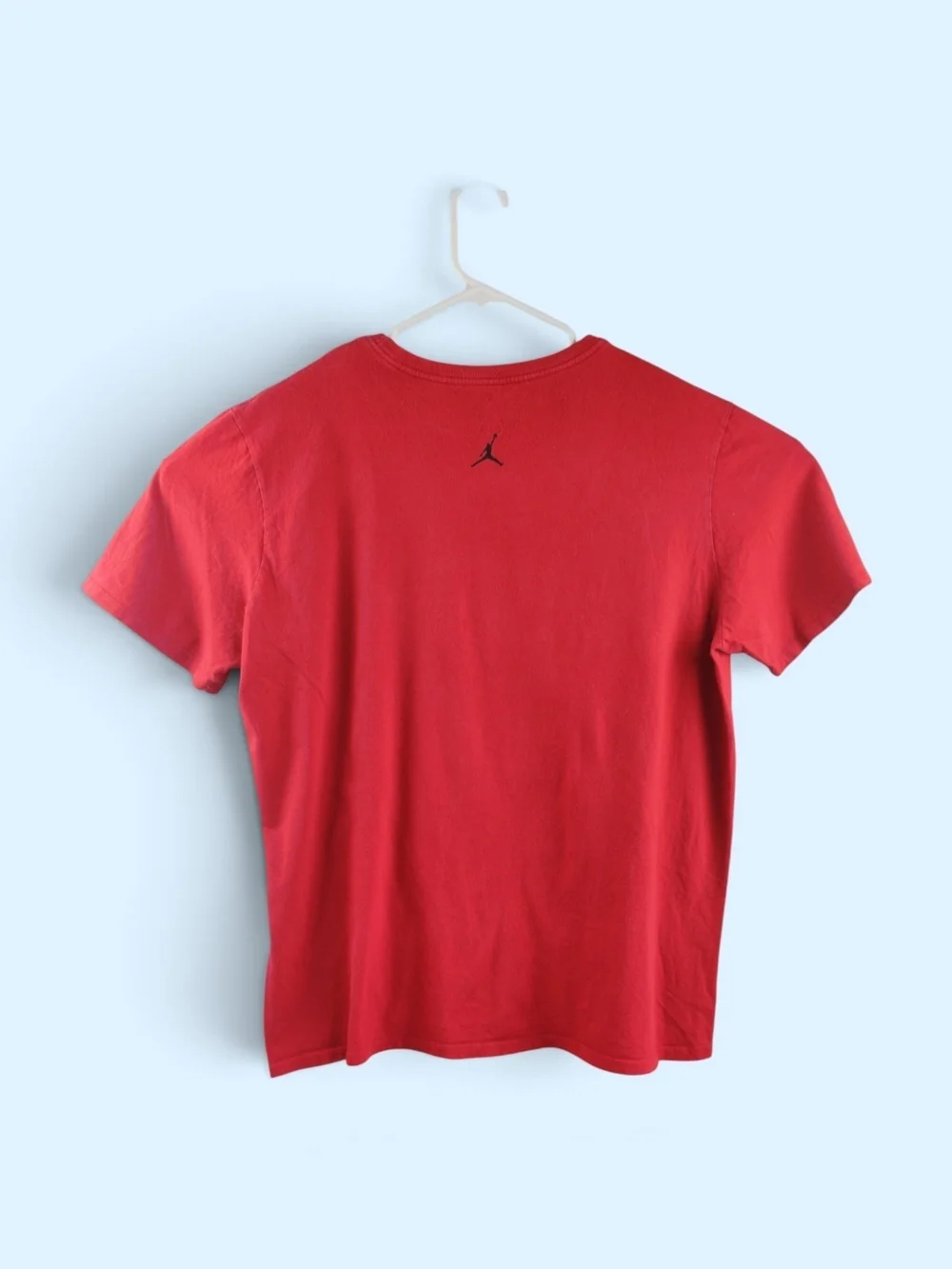 Jordan Red Short Sleeve Tee with Black Jumpman Logo